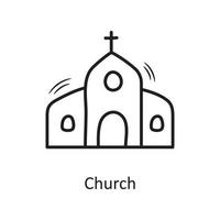 Church vector outline hand draw Icon design illustration. Valentine Symbol on White background EPS 10 File