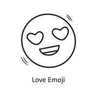 Love Emoji vector outline hand draw Icon design illustration. Valentine Symbol on White background EPS 10 File