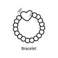 Bracelet vector outline hand draw Icon design illustration. Valentine Symbol on White background EPS 10 File