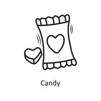 Candy vector outline hand draw Icon design illustration. Valentine Symbol on White background EPS 10 File