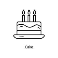 Cake vector outline Icon Design illustration. Holiday Symbol on White background EPS 10 File