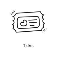 Ticket vector outline hand draw Icon design illustration. Valentine Symbol on White background EPS 10 File