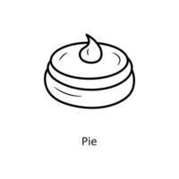 Pie vector outline Icon Design illustration. Holiday Symbol on White background EPS 10 File