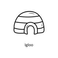 Igloo vector outline Icon Design illustration. Holiday Symbol on White background EPS 10 File