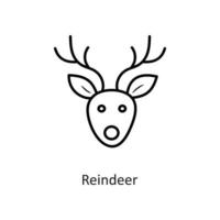 Reindeer vector outline Icon Design illustration. Holiday Symbol on White background EPS 10 File