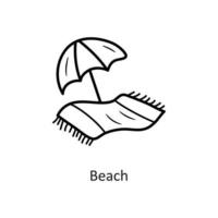 ilustración de diseño de icono de contorno de vector de playa. símbolo de vacaciones en el archivo eps 10 de fondo blanco