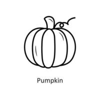 Pumpkin vector outline Icon Design illustration. Holiday Symbol on White background EPS 10 File