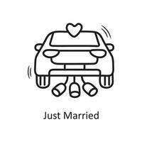 Just Married vector outline hand draw Icon design illustration. Valentine Symbol on White background EPS 10 File