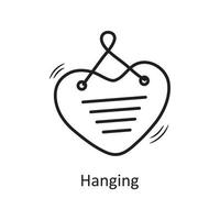 Hanging vector outline hand draw Icon design illustration. Valentine Symbol on White background EPS 10 File