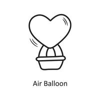 globo de aire vector contorno mano dibujar icono diseño ilustración. símbolo de San Valentín en el archivo eps 10 de fondo blanco