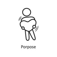 purpose vector outline hand draw Icon design illustration. Valentine Symbol on White background EPS 10 File