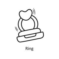 Ring vector outline hand draw Icon design illustration. Valentine Symbol on White background EPS 10 File