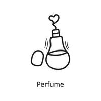 Perfume vector outline hand draw Icon design illustration. Valentine Symbol on White background EPS 10 File