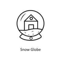 ilustración de diseño de icono de contorno de vector de globo de nieve. símbolo de vacaciones en el archivo eps 10 de fondo blanco