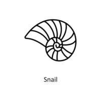Snail vector outline Icon Design illustration. Holiday Symbol on White background EPS 10 File
