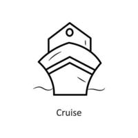 ilustración de diseño de icono de contorno de vector de crucero. símbolo de vacaciones en el archivo eps 10 de fondo blanco