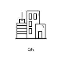 ilustración de diseño de icono de contorno de vector de ciudad. símbolo de vacaciones en el archivo eps 10 de fondo blanco