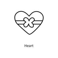 ilustración de diseño de icono de contorno de vector de corazón. símbolo de vacaciones en el archivo eps 10 de fondo blanco