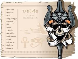 plantilla para camisetas y tatuajes sobre el tema de los antiguos dioses egipcios. osiris, el dios del inframundo. vector