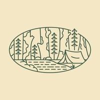Nature is Calling, Let's Go Camping Monoline Illustration for Apparel vector