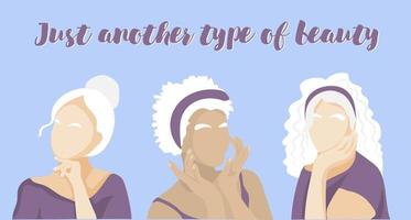 Three women with albinism of different nationalities vector