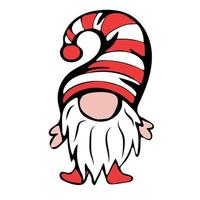 Cute gnome in striped hat vector