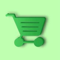 icono 3d del carrito de compras vector