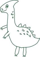 Dinosaur drawing cartoon illustration. vector