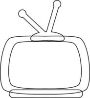 TV line drawing illustration. vector