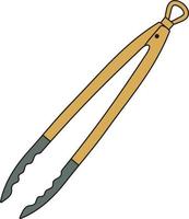 Illustration of kitchen item kitchen tongs. vector