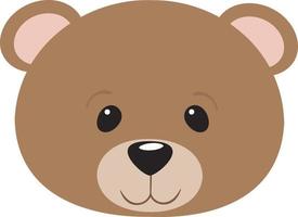 Cartoon bear head illustration. vector