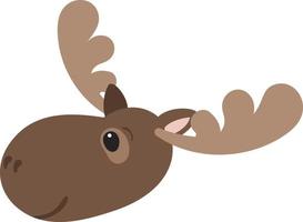 Cartoon deer head illustration. vector