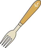 Illustration of a fork of a kitchen item. vector