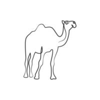 Camel continuous one line art drawing vector