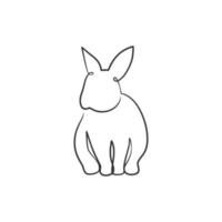 Rabbit continuous one line art drawing vector