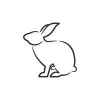 Rabbit line art black and white vector