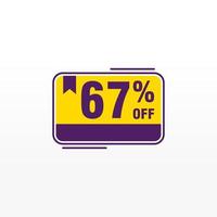 67 discount, Sales Vector badges for Labels, , Stickers, Banners, Tags, Web Stickers, New offer. Discount origami sign banner.