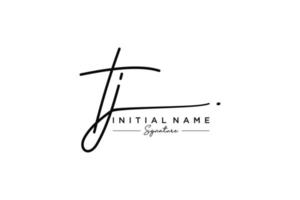 vector de plantilla de logotipo de firma tj inicial. ilustración de vector de letras de caligrafía dibujada a mano.