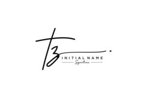 Initial TZ signature logo template vector. Hand drawn Calligraphy lettering Vector illustration.