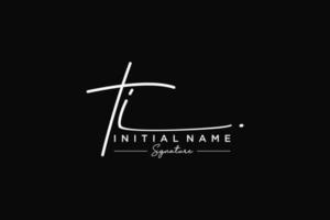 Initial TI signature logo template vector. Hand drawn Calligraphy lettering Vector illustration.