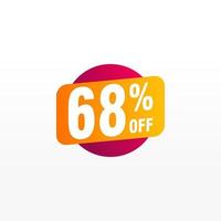 68 discount, Sales Vector badges for Labels, , Stickers, Banners, Tags, Web Stickers, New offer. Discount origami sign banner.