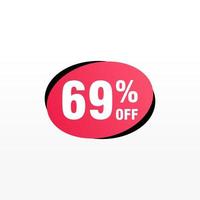 69 discount, Sales Vector badges for Labels, , Stickers, Banners, Tags, Web Stickers, New offer. Discount origami sign banner.