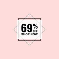 69 discount, Sales Vector badges for Labels, , Stickers, Banners, Tags, Web Stickers, New offer. Discount origami sign banner.