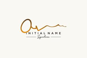 Initial OV signature logo template vector. Hand drawn Calligraphy lettering Vector illustration.