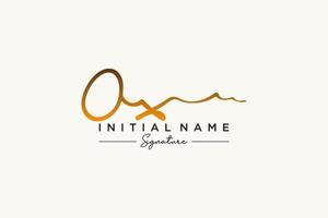 Initial OX signature logo template vector. Hand drawn Calligraphy lettering Vector illustration.