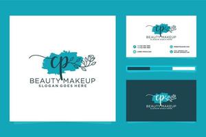 Initial CP Feminine logo collections and business card templat Premium Vector