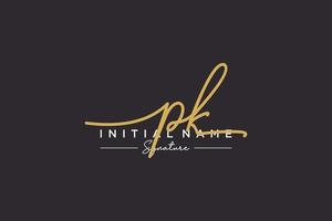 Initial PK signature logo template vector. Hand drawn Calligraphy lettering Vector illustration.