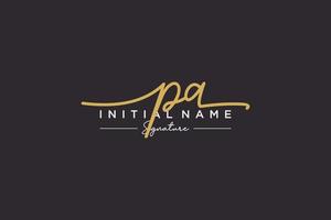 Initial PA signature logo template vector. Hand drawn Calligraphy lettering Vector illustration.