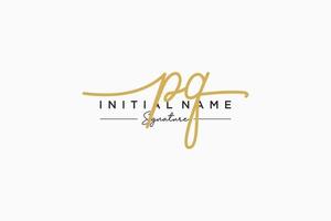 Initial PQ signature logo template vector. Hand drawn Calligraphy lettering Vector illustration.