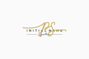 Initial PS signature logo template vector. Hand drawn Calligraphy lettering Vector illustration.